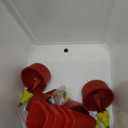 Heated Chicken Waterer, 2 Gallon Thermostatic Poultry Drinker with 4 Cups, Outdoor Winter Water Heater with Leg Base for Chickens, Ducks, Geese, Turkeys, Anti-Freeze Automatic Watering System (Red)