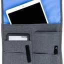 SO~MINE Airplane Pocket Organizer | Tray Table Cover | In Flight Seat Back Organizer Bag | Commuter Essential Travel Bag | Media Pouch For Flying | Travel Gift | Attaches To Luggage (Charcoal Cobalt)