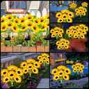 Solar Lights Outdoor Garden Decor, 4 Pack with 24 Sunflower Lights,Solar Flowers Lights Waterproof,Birthday Gifts for Mom Women Grandma,Outside Decorative Stakes Light for Landscape Yard Patio Lawn