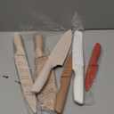 Astercook Knife Set, 13 Pieces Kitchen Knives Set with Healthy Anti-Rust Coating, Dishwasher Safe, Stainless Steel Chef Knife Sets with 6 Blade Guards, Perfect Valentine's Day Gifts for Kitchen (Large, Cream)