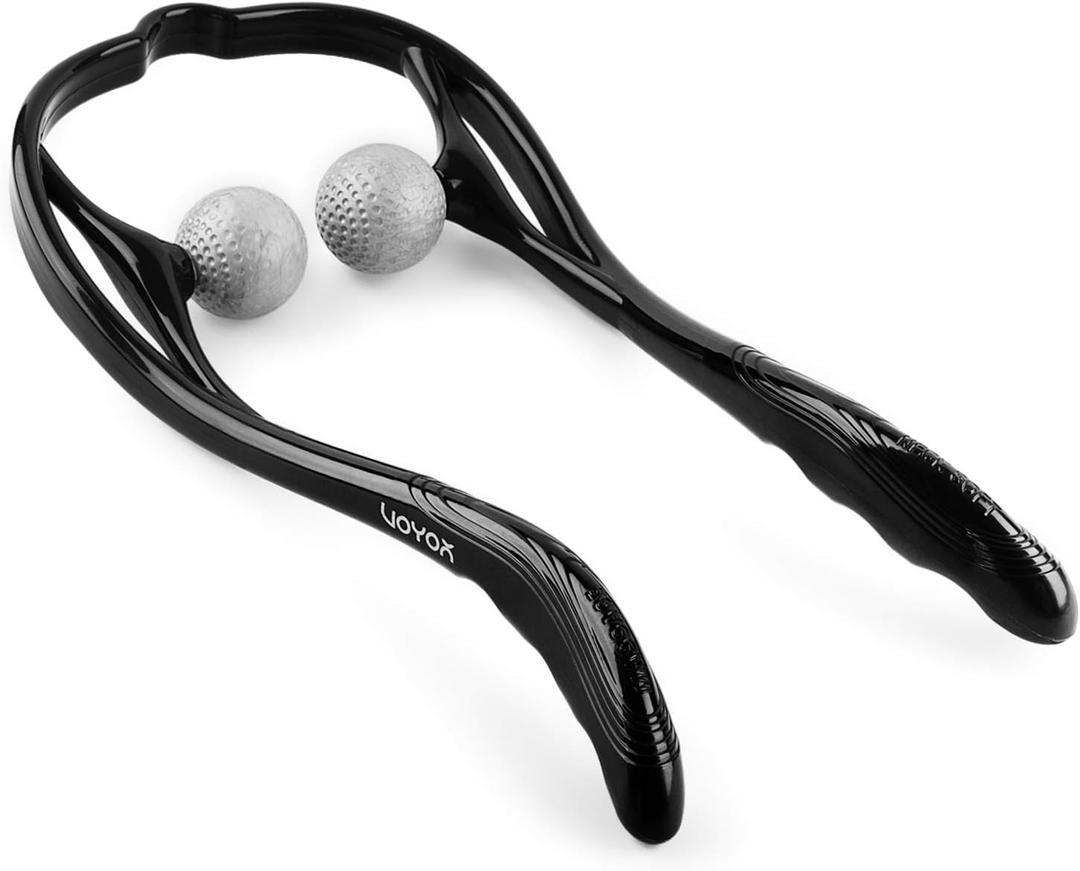 VOYOR Neck Massager Shiatsu Deep Tissue Dual Trigger Point Shoulder Massager for Pain Relief, Ergonomic Handle Design, Lightweight & Portable MS110, Pack of 2
