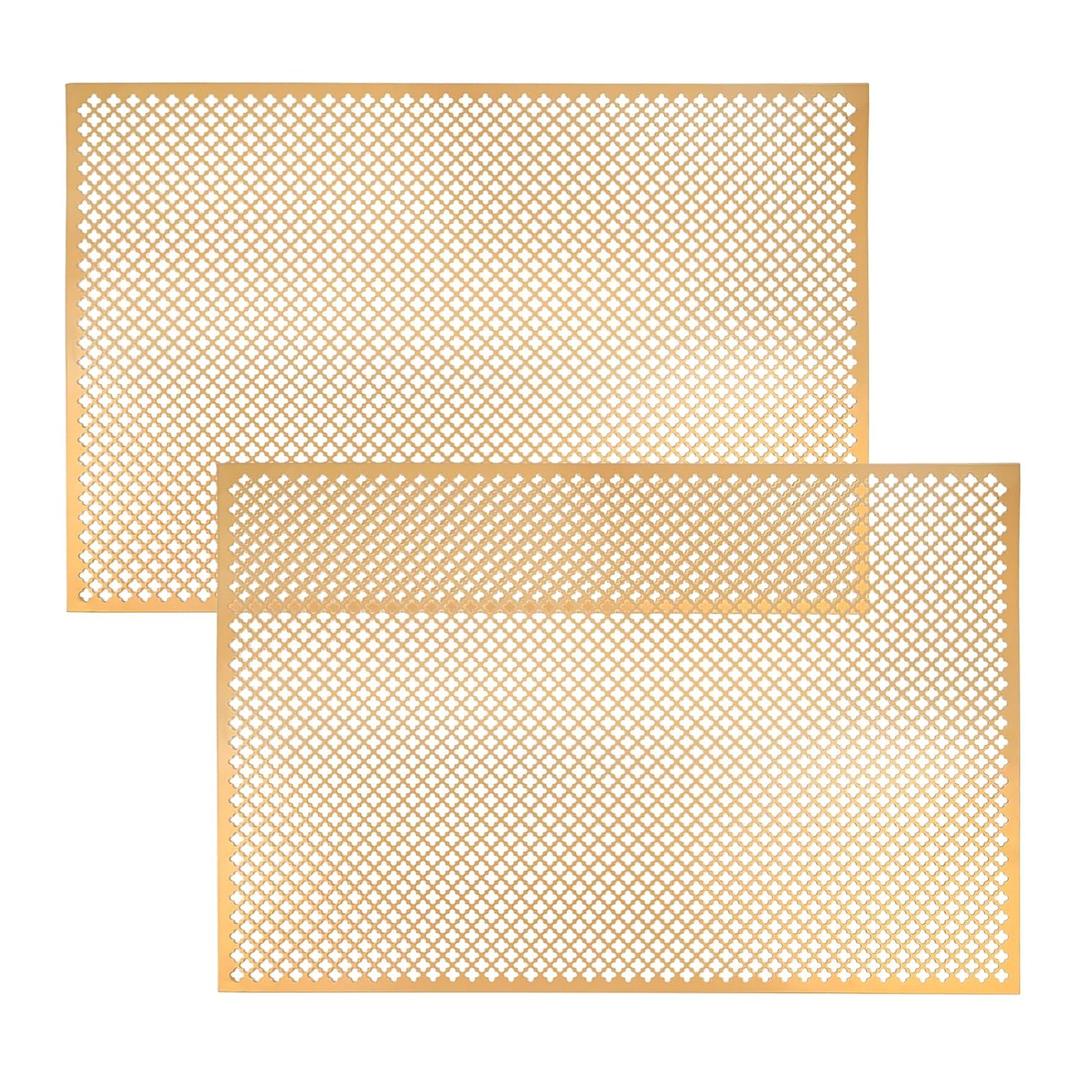 2 Pcs Cloverleaf Aluminum Sheets 23.6" x 35.4", 0.04 in Thick, Brass
