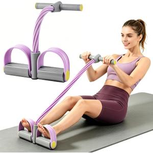 Multifunction Tension Rope, 6-Tube Elastic Yoga Pedal Puller Resistance Band, Natural Latex Tension Rope Fitness Equipment, for Abdomen/Waist/Arm/Leg Stretching Slimming Training