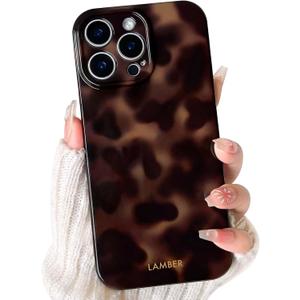 NITITOP Compatible with iPhone 12 Pro Max Case Cute Stylish Leopard Print Amber Aesthetic Tortoise Design for Women Girls Men Soft TPU Shockproof Protective Cover - Brown