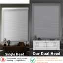 No Drill No Tools Top Down Bottom Up Cellular Shades 33.5"W x 48"H, White