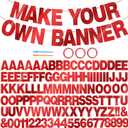 BEISHIDA 116 PCS A-Z DIY Letter Banner Kit Make Your Own Banner Including 111 Letters and Numbers 3 Rope and 2 Threading Device,Customized for Birthday Graduation Wedding Decor Double-sided Red