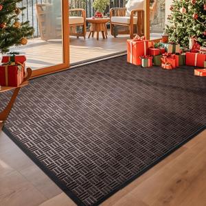 Mibao Front Door Mat, Heavy Duty Durable Welcome Mat for Outdoor Indoor, Dirt Trapper Waterproof Super Absorbent Door Mat for Entryway Outside Patio Porch, 72" x 46", Light Grey