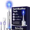 Whitening Electric Toothbrush for Adults, Professional 460nm Whitening Blue Light Tech, 31,000VPM Sonic & Oscillating Cleaning with Smart AI Sensor, 6-Month Long-Lasting Battery (Silver Purple)