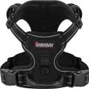 BARKBAY Dog Harness No Pull for Large Dogs - Adjustable, Reflective, Comfortable, No Choke, Heavy-Duty - Perfect for Outdoor Training, Walking, and Hiking - Strong & Durable - L & Black