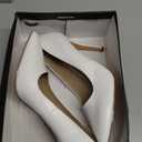 IDIFU White Heels for Women High Heels Pumps Closed Toe Stiletto Pointed Toe Dress Shoes Wedding Prom Bridal Daily Work Office Business Trendy Fashion Sexy Comfortable Dressy Shoes(White Pu 9 M US)