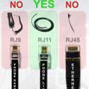 8FT RJ11 Telephone Cord  Pro Grade 4-Wire Landline Phone Cable, 100% Copper, Heavy Duty PVC Jacket, Thick Gold Contacts for Phone, Fax, DSL (White, Made in USA)