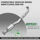 Rear Catalytic Converter Compatible with 2002 2003 2004 2005 2006 Camry 2.4L & 2002 2003 2004 2005 2006 Solara 2.4L, Not Fit XLE model, Direct-Fit (EPA Compliant)