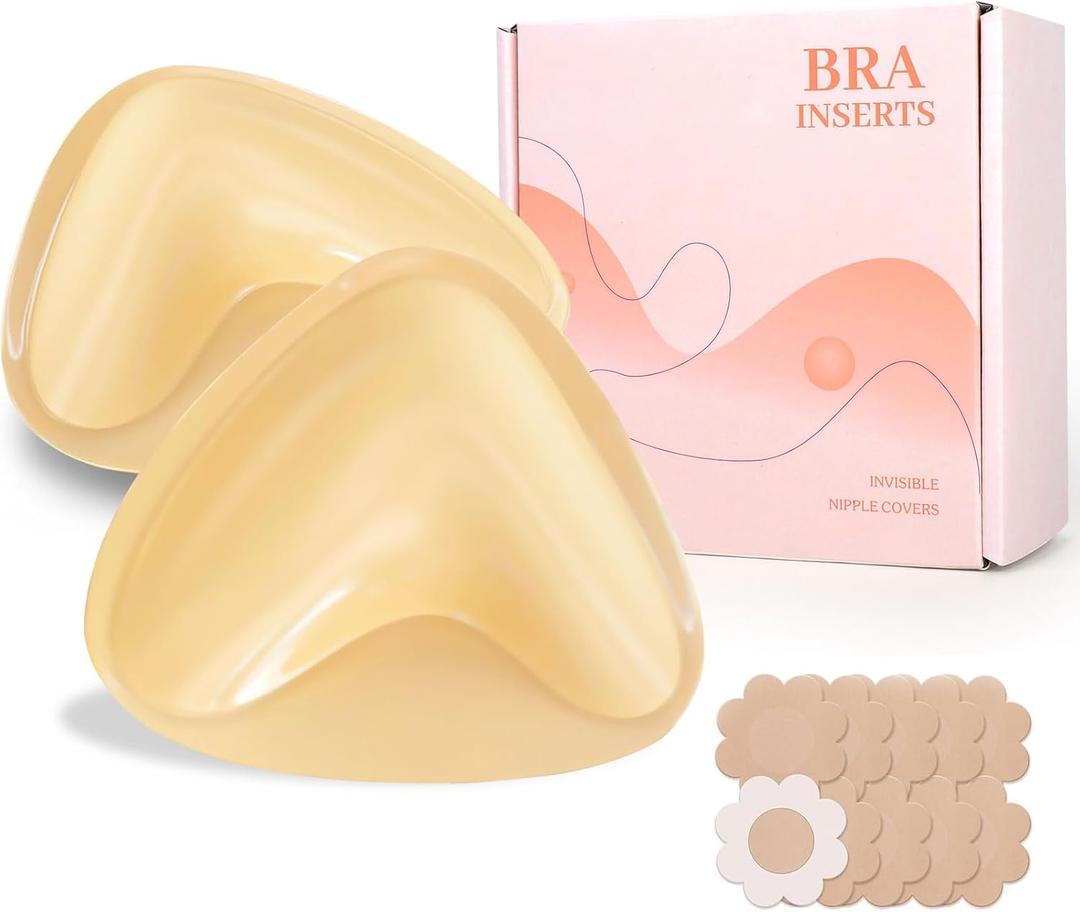 Moulyan Push up Sticky Pads Bra Inserts,Double Sided Sticky Inserts Bra,Sticky Bra Inserts,Instant Adhesive Bra (Medium)