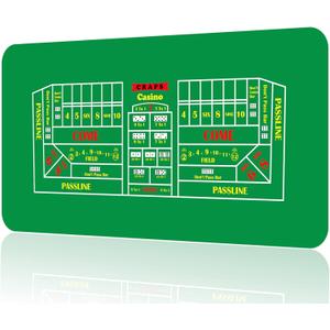 SEETOOOGAMES Poker Tabletop Mat Layout - 70X35 Inch Portable Game Felt - 8 Players Non-Slip Rubber Mat for Poker Roulette Texas Hold'em Blackjack Casino Game Night