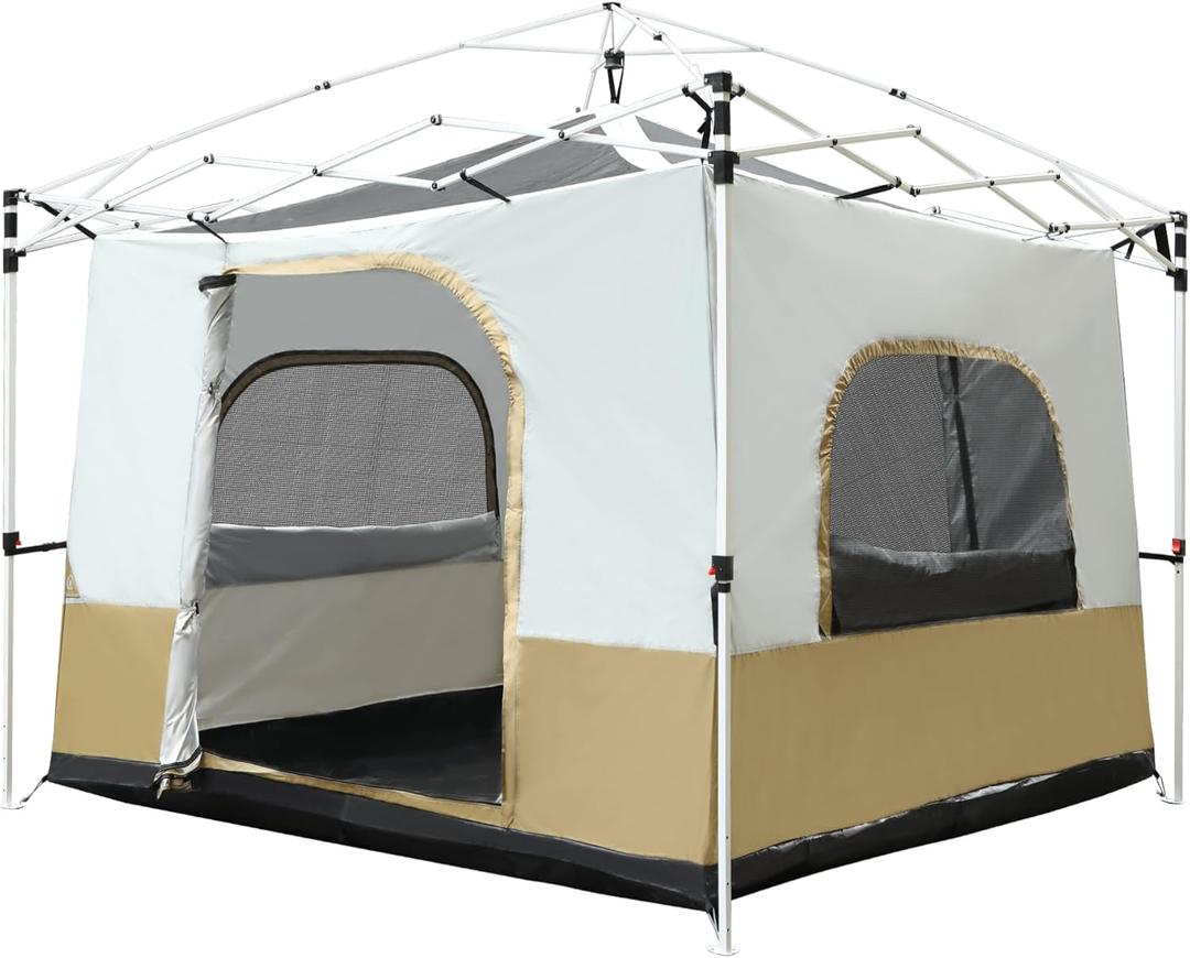 REDCAMP Canopy Camping Tent for Pop Up Canopy Tent, Inner Tent Converts Straight Leg 10'x10' or 10'x20' Canopy into Camping Tent, Fits 4-6 Person(Frame/Shelter NOT Included)