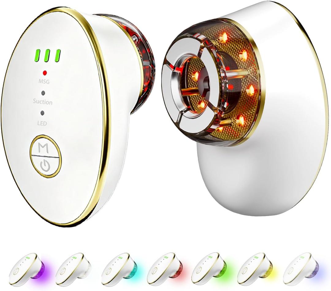 Red Light Therapy for Face,7 Color LED Lymphatic Drainage Massager Facial Cupping Suction for Skin Tightening, Face Lift Device