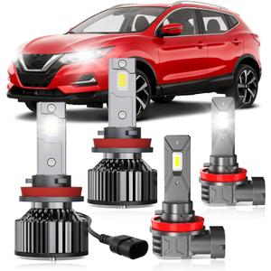 YCLL Compatible with Nissan Rogue/Sentra 2015 2016 2017 2018 2019 2020 2021 2022 Combo Pack,6500K White,4 Pack