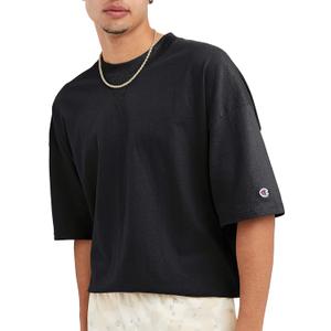 Champion Men's T-Shirt, Relaxed Fit, Midweight Cotton, 100% Cotton, Blue, Large, Half Sleeve, XL