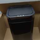 FRESHLIX Kitchen Can Automatic Touchless with 360 Motion Sensor & Silent Close Lid 6 Gallon Stainless Steel Auto-Adsorption Smart Bathroom Garbage Cans with Pre-Cut Drawstring Bags (Black)