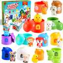 LIWIN LET'S GO! 2025 Christmas Advent Calendar, 24 Days Countdown Calendars Finger Puppets with Farm Animal Toys for Kids Preschool Learning Educational Toys Xmas Gifts for Boys Girls Montessori Toy