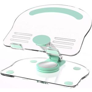 360 Degree Rotating Mobile Tablet Stand, Adjustable Tablet Holder-Adjustable Foldable Desktop Table Holder Base,Multi-Angle, Non-Slip Silicone Base,Portable iPad Stand for Desk (Green)