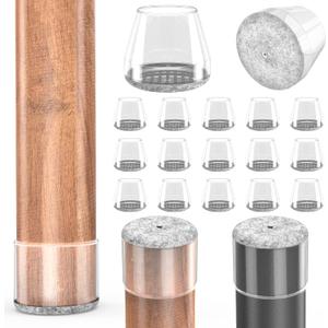 Chair Leg Floor Protectors, 11 Pcs Silicone Furniture Pads for Hardwood Floors, for Protect Chair feet & Wooden Floors, Easy to Move Table Leg Covers (Fit:1.62-2", Clear).