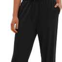 Darong Women's 2 Piece Outfits Lounge Sets Off Shoulder Short Sleeve Tops and High Waisted Wide Leg Pants Tracksuit Sets (Black, M)