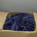 BEDELITE Fleece Throw Blanket for Couch – 3D Ribbed Jacquard Soft and Warm Decorative Fuzzy Blanket – Cozy, Fluffy, Plush Lightweight Navy Blue Throw Blankets for Bed, Sofa, 50x60 inches