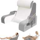 5PCS Reading Pillow for Sitting in Bed Adult, 2 in 1 Foldable Back Wedge Pillow for Sleep, Ergonomic Back Support Pillow with Arms for Watching TV, Gaming, Working, Recovery, 19 White/Grey