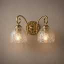 Hamilyeah Gold 2-Light Vanity Bathroom Light Fixtures Over Mirror, Vintage Vanity Lights Wall Sconce Light Fixture for Bathroom Vanity, Bedroom, Hallway, Farmhouse Bathroom Lighting