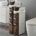 4 Tiers Mobile Narrow Storage Cabinet with Large Capacity, Bathroom Floor Cabinet with Wheels Free Slim Storage Cart with Drawers for Living Room Bedroom Bathroom