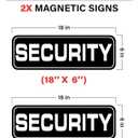 2 Pack (18"×6") Heavy Duty Security Officers Magnetic Signs For Vehicles Trucks, SUV and Cars, Rover, Patrol Security 18"×6" (2 Pack)(Black)