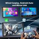 Single Din Car Stereo with Carplay & Android Auto, 9 inch Touchscreen Car Radio with Bluetooth FM Radio Mirror Link for iOS/Android USB/Type-C Input SWC Backup Camera Remote Control