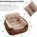 Oiilores Dog Car Seat for Small Dogs, Washable Pet Booster Seats with Clip-On Safety Leash, Comfy Deluxe Plush Carseat with Storage Pockets, Puppy Car Travel Carrier Bed for Dogs Under 25 lbs, Brown