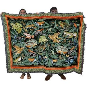 Pure Country Weavers Leap Frog Blanket by Elena Vladykina - Garden Floral Gift Tapestry Throw Woven from Cotton - Made in The USA (72x54)