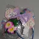 FACHPINT Stitch Ears Headband 2pcs Pink Ears/ Blue Mouse Ears for Theme Parks, Cute Stitch Ears for Girl Boy Photo Props, Sequin Mini Ears for Stitch Angel Party Decoration