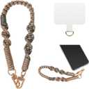 Phone Wrist Strap, Universal Phone Chain with Tether Tab, Nylon Phone Wristlet Charm, Anti-Loss Cell Phone Lanyard (Coffee)