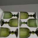 Vintage Green Wine Glasses Set of 6, 14 oz Green Goblets Glassware Drinking Glasses, Colored Glassware Wine Glasses for Beer, Water, Cocktail, Juice, Whiskey, Wedding Party Bar