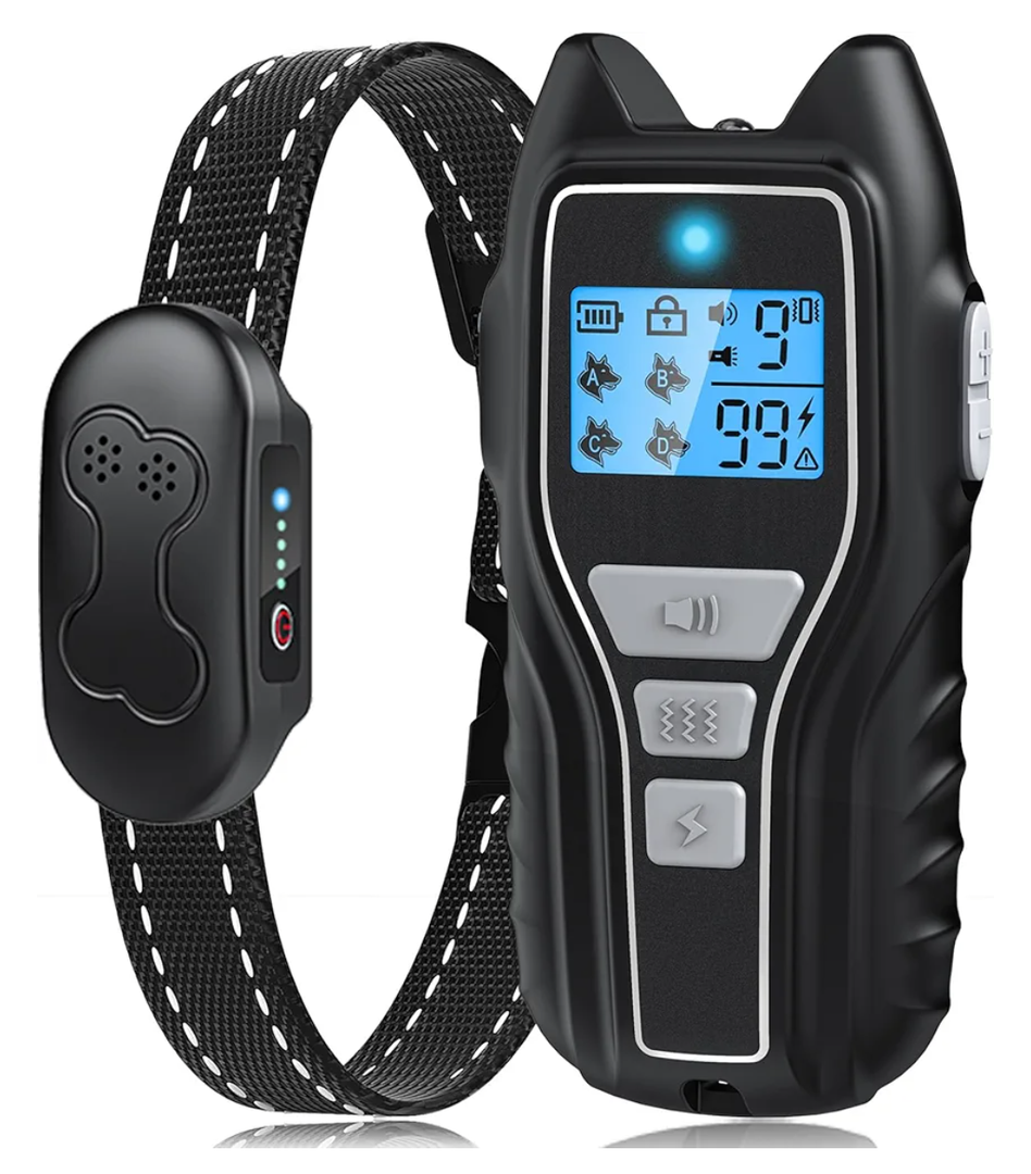 Dog Shock Collar with Remote Control - Rechargeable Dog Training Collar, IPX7 Waterproof E Collar for Dogs with 4 Safe Modes Flashlight Beep Vibration Shock Ideal for All Dog Sizes (8-150lbs)