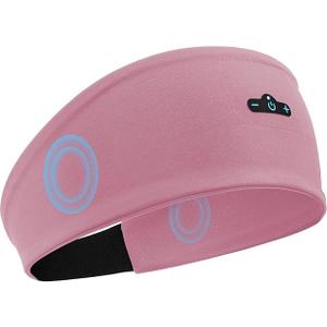 TOPIEI Sleep Headphones Bluetooth Headband for Side Sleeper, 17H Playtime, Wireless Headband Headphones with HD Stereo Speakers for Workout,Running,Yoga, Ideal Gifts for Men, Women, Teens, Pink+Black