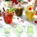 150 Pack Clear Plastic Cups 9 oz Green Plastic Cups for Cocktail Fancy Disposable Cup for Party Stemless Wine Glasses for Party Wedding Graduation