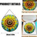Sunflower Decor Suncatcher Stained Glass Window Hanging 7.87 Handmade Garden Suncatchers for Windows Hanging - Sun Catchers Wall Art Glass Panel Gifts for Mother's Day Christmas Birthday