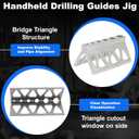 Handheld Pipe Drill Jig for Pipes or Cylinder Pipe, Bridge Pipe Drilling Guide Block Triangle Window Cutouts, Handheld Drilling Guides Jig for Bit on Cylinder Centering Tool