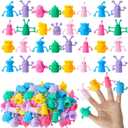 Junkin 40pcs Cute Monster Finger Puppet Toys Set - Soft Stretchy Fidget Toys, Rubber Mini Finger Dolls for Role Playing Birthday Kids Party Favors, 9 Random Styles (Cute)