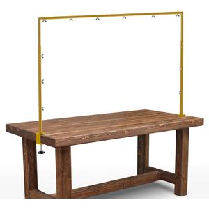 Over The Table Rod Stand with Clamps - Adjustable Table Arch Stand, Metal Table Rod for Wedding, Birthday, Halloween, and Christmas Decorations (29"-97" Length, 26"-42" Tall, Gold)