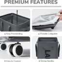 CHICVITA Rolling Laundry Basket with Wheels,75L Large Collapsible Laundry Hamper with Removable Wash Bag Space for Corner Dorms, Grey