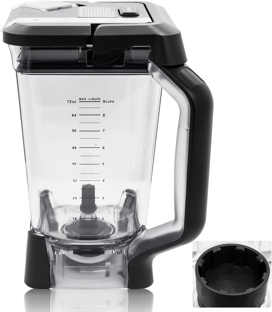72 oz XL Pitcher Replacement Compatible with Ninja BL660 BL740 Blenders Professional, 72oz Crushing Pitcher Replacement for Ninja BL660A BL660W BL660WM BL663CO BL665QBK BL740C-With Locking Lid