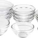HillSpring 3 Sizes of Glass Prep Bowl Sets, Clear Small Pinch Bowls for Salt, Spices and Chopped Ingredients, 1.5oz/2.5oz/3.5oz, Set of 12