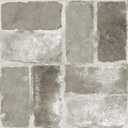 FloorPops Harvard Brick Grey Peel & Stick Floor Tiles (12"L x 12"W x 0.06"T, Gray)