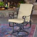 Arden 4-Pack Outdoor Patio Dining Chair Cushion, 20x44, Rain-Proof Seat Pad, Fade-Resistant Outdoor Cushion Tan Leala
